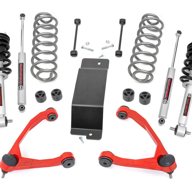 3.5 Inch Lift Kit | N3 Struts | Forged UCAs RED | Chevy/GMC SUV 1500 (07-20)