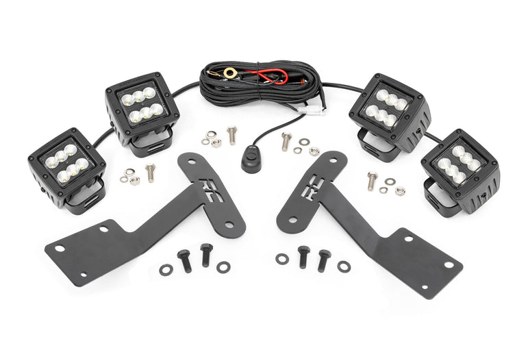 LED Light Kit | Ditch Mount | Dual 2" Black Pairs | Flood | Toyota Tundra (14-21)