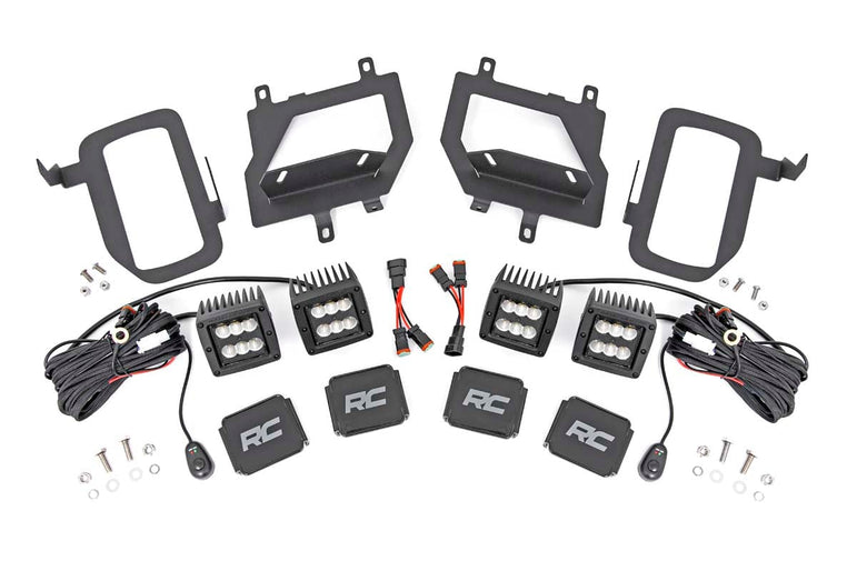 LED Light Kit | Fog Mount | Dual 2" Black Pairs | Flood | Ford F-150 (15-17)