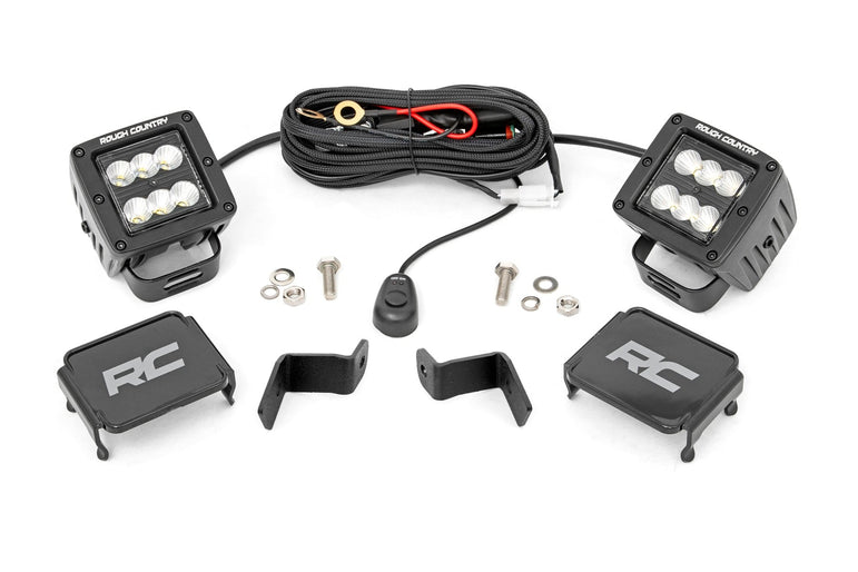 LED Light Kit | Ditch Mount | 2" Black Pair | Flood | Ford F-150 (15-26)/F-150 Lightning (22-26)