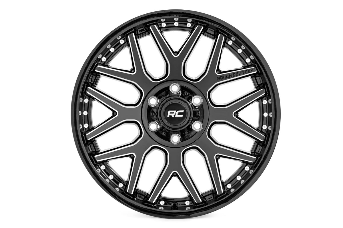 Rough Country 95 Series Wheel | Machined One-Piece | Gloss Black | 20x10 | 6x5.5 | -25mm