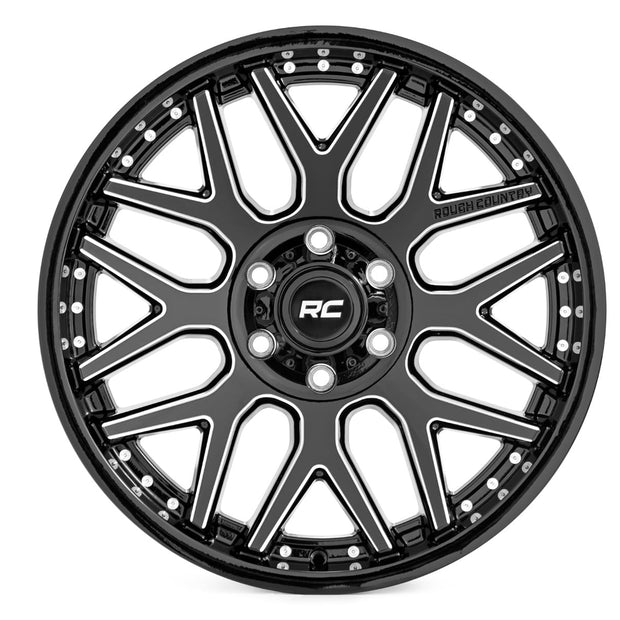 Rough Country 95 Series Wheel | Machined One-Piece | Gloss Black | 20x10 | 6x5.5 | -25mm