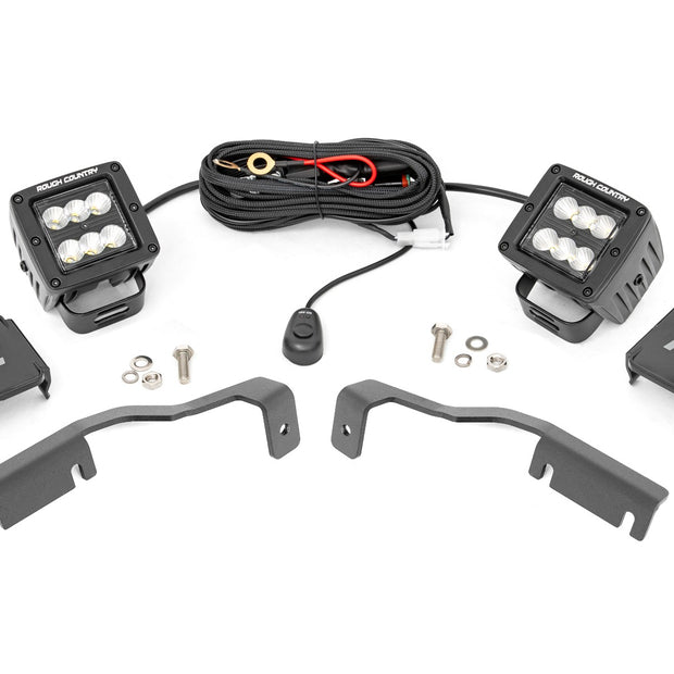 LED Light Kit | Ditch Mount | 2" Black Pair | Flood | Nissan Frontier (22-26)