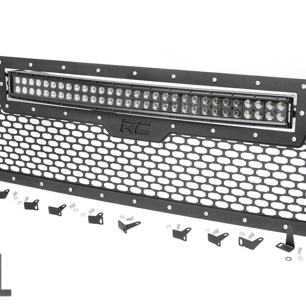 Mesh Grille | 30" Dual Row LED | Black | White DRL | GMC Sierra 1500 (14-15)