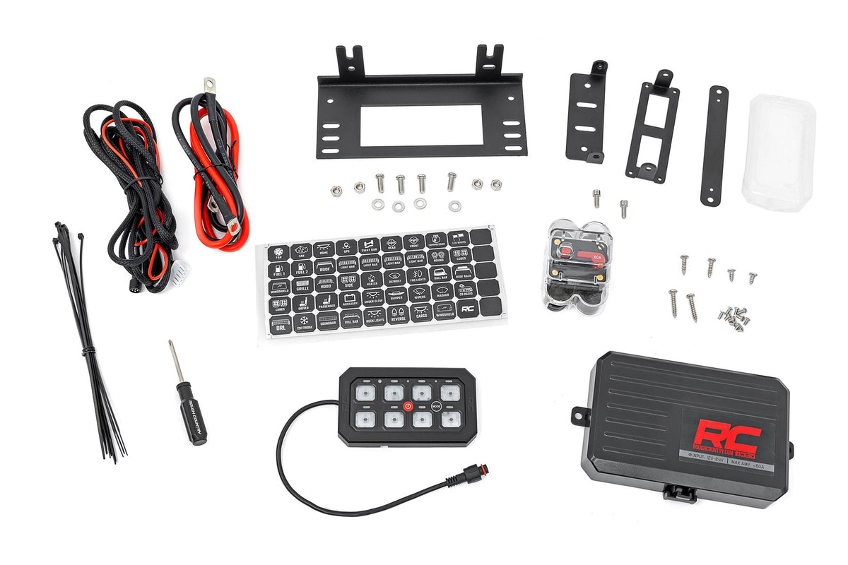 8 Gang Switch Panel | Bluetooth | RGB Backlit Buttons | Multifunction Modes