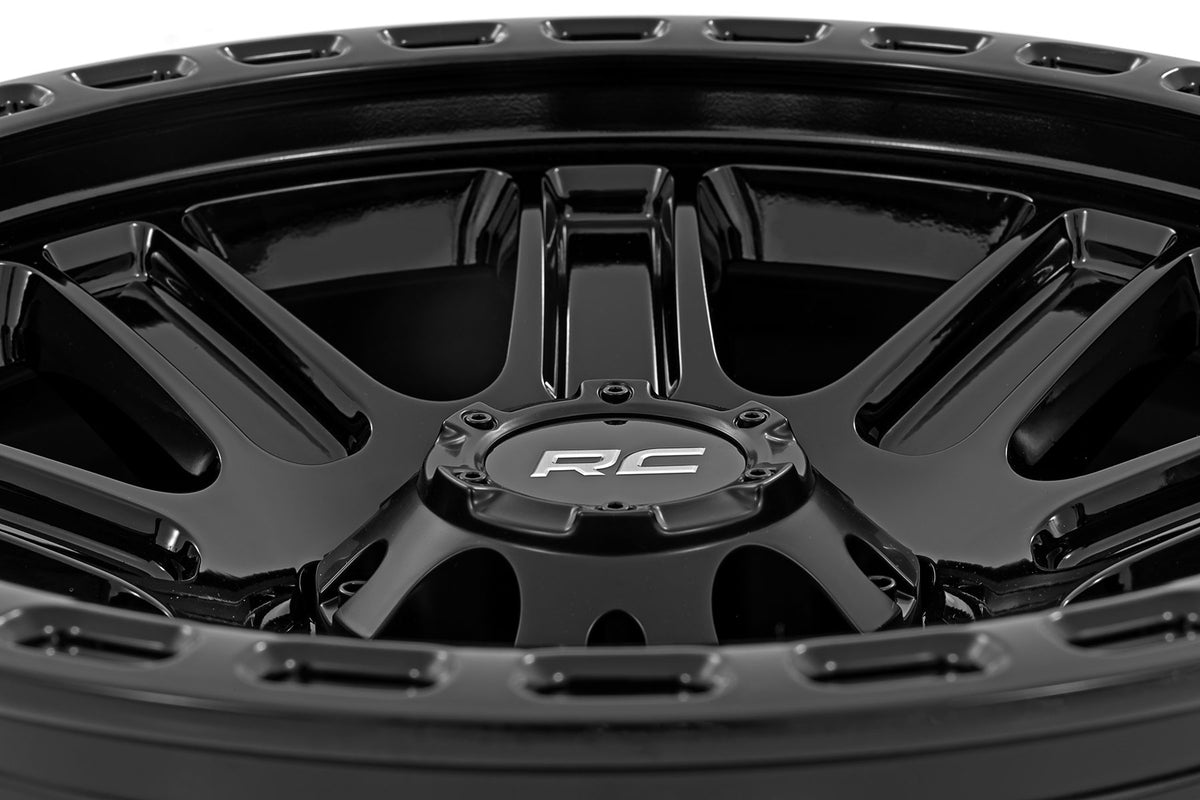 Rough Country 84 Series Wheel | One-Piece | Gloss Black | 15x8 | 5x5.5 | -19mm