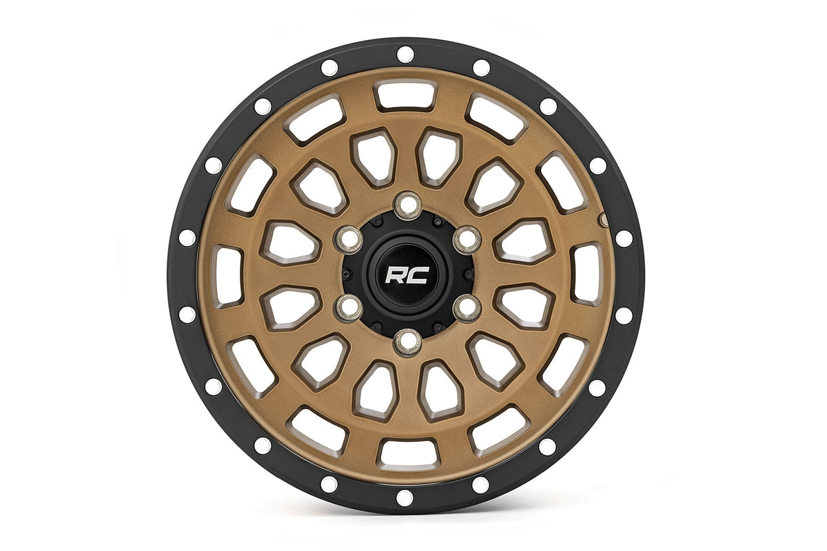 Rough Country 87 Series Wheel | Simulated Beadlock | Bronze/Black | 17x8.5 | 6x5.5 |+25mm