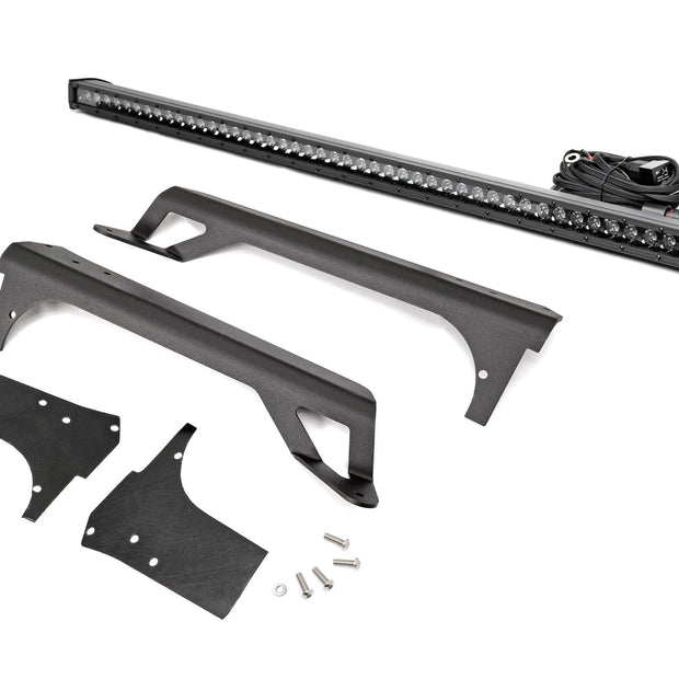 LED Light Kit | Windshield Mount | 50" Black Single Row | Jeep Wrangler TJ (97-06)