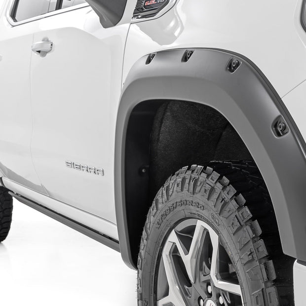 Pocket Fender Flares | GAZ Summit White | GMC Sierra 1500 2WD/4WD (2019-2026)