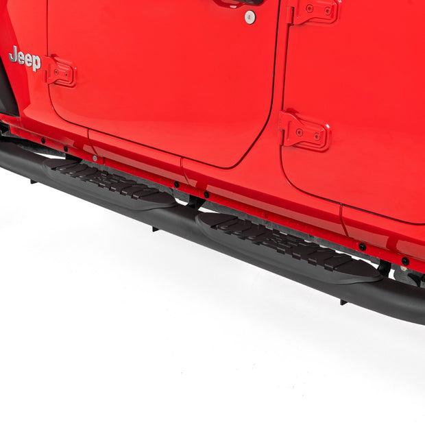 Oval Nerf Steps | 4 Door | Black | Jeep Wrangler Unlimited 4WD (2018-2026)