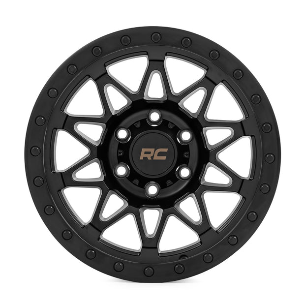 Rough Country 78 Series Wheel | Simulated Beadlock | Black | 17x8.5 | 6x135 | +0mm