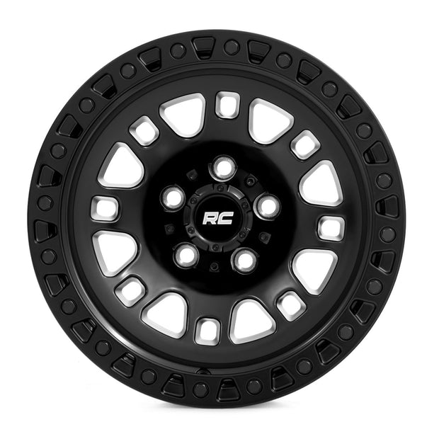 Rough Country 82 Series Wheel | One-Piece | Semi Gloss Black | 17x9 | 5x5 | -12mm
