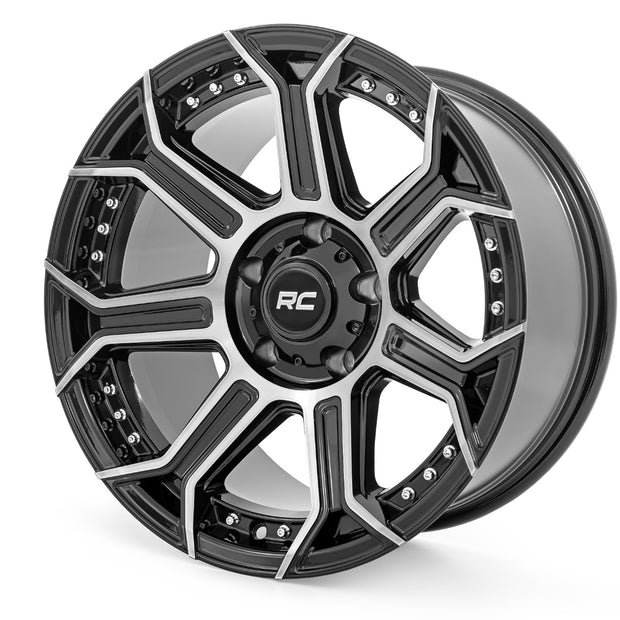 Rough Country 89 Series Wheel | One-Piece | Black Machined Gun Metal | 17x9 | 5x5 | -12mm