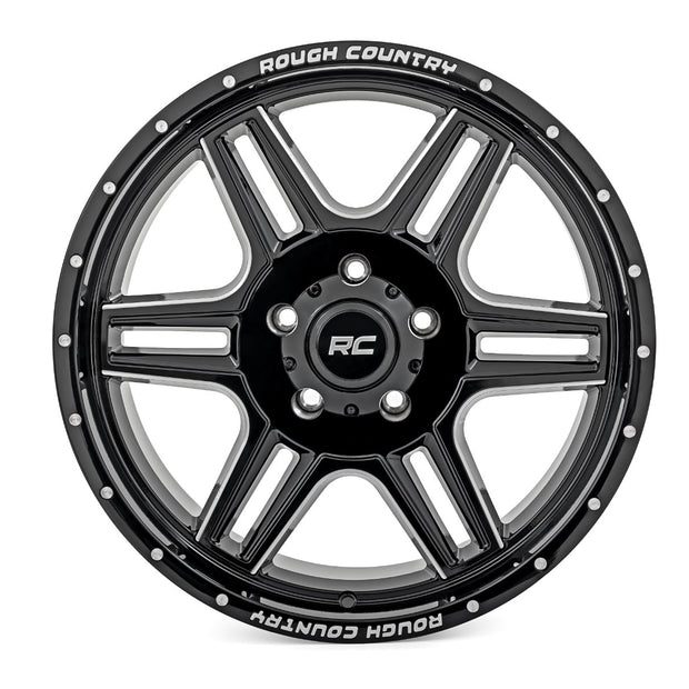 Rough Country 92 Series Wheel | Machined One-Piece | Gloss Black | 18x9 | 6x5.5 | +0mm