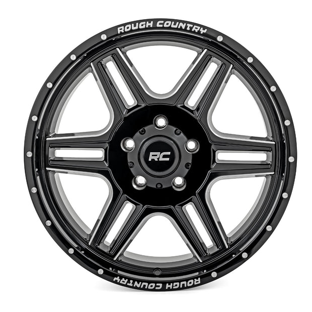 Rough Country 92 Series Wheel | Machined One-Piece | Gloss Black | 20x9 | 5x5.5 | +0mm