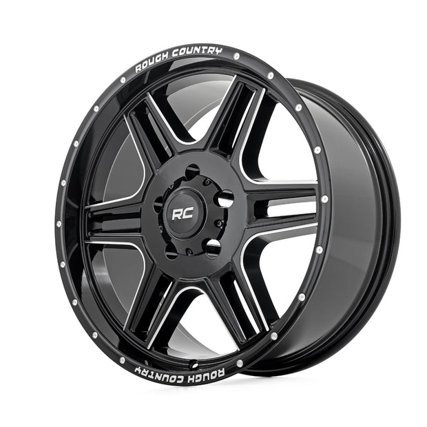 Rough Country 92 Series Wheel | Machined One-Piece | Gloss Black | 20x9 | 5x5.5 | +0mm