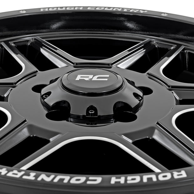 Rough Country 92 Series Wheel | Machined One-Piece | Gloss Black | 20x9 | 6x5.5 | +0mm