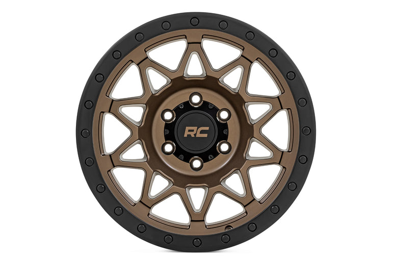Rough Country 78 Series Wheel | Simulated Beadlock | Bronze/Black | 18x9 | 5x5 | 0mm
