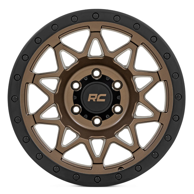 Rough Country 78 Series Wheel | Simulated Beadlock | Bronze/Black | 18x9 | 8x170 | -12mm