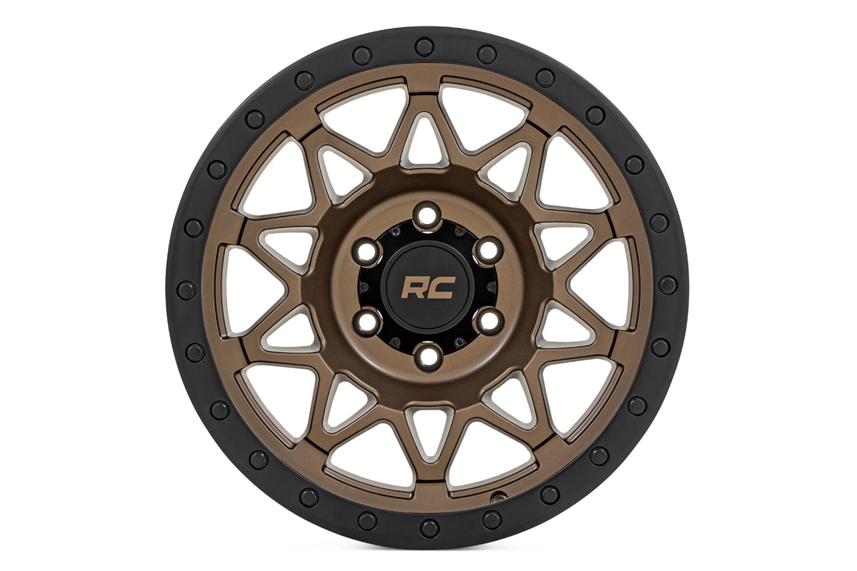 Rough Country 78 Series Wheel | Simulated Beadlock | Bronze/Black | 18x9 | 8x170 | 0mm