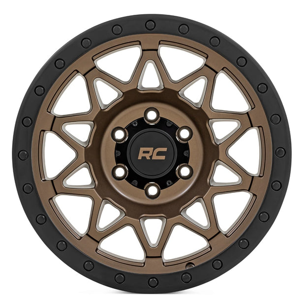 Rough Country 78 Series Wheel | Simulated Beadlock | Bronze/Black | 18x9 | 5x5 | -12mm