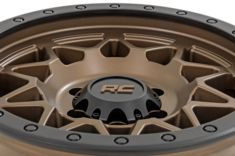 Rough Country 78 Series Wheel | Simulated Beadlock | Bronze/Black | 18x9 | 8x6.5 | -12mm