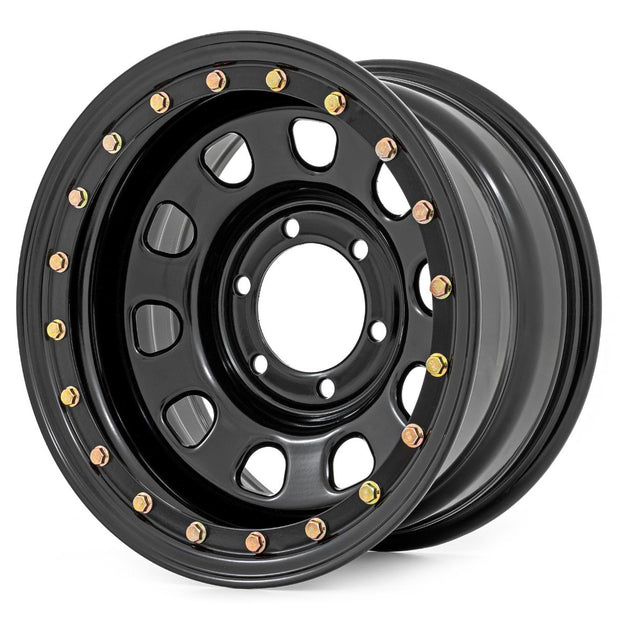 Steel Simulated Bead Lock Wheel | Black | 15x10 | 5x4.5 | 3.30 Bore | -39