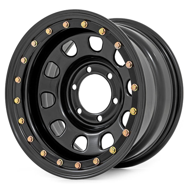 Steel Simulated Bead Lock Wheel | Black | 17x9 | 6x5.5 | 4.25 Bore | -12