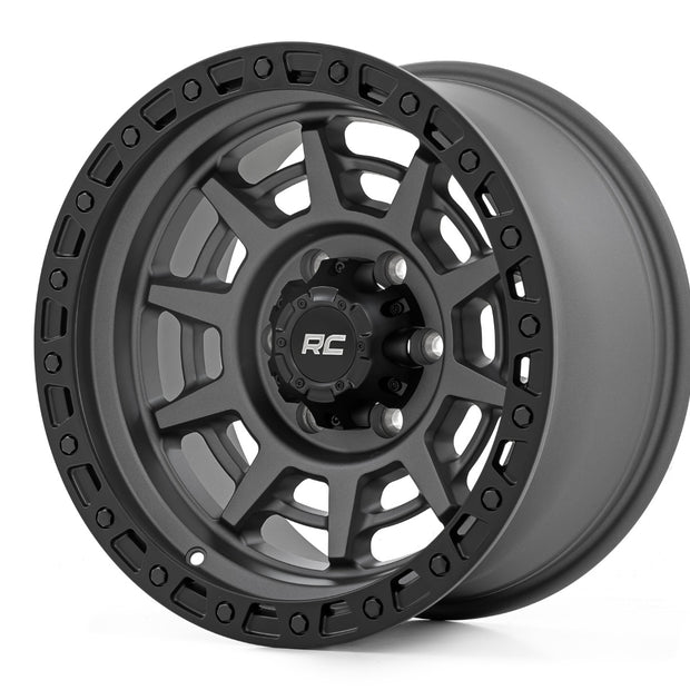 Rough Country 85 Series Wheel | Simulated Beadlock | Gunmetal Gray/Black | 17x9 | 5x5.5 | -0mm