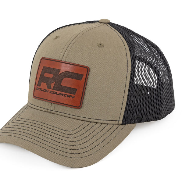 Rough Country Hat | Black Mesh | Rough Country Patch | Brown/Leather - Richardson 112