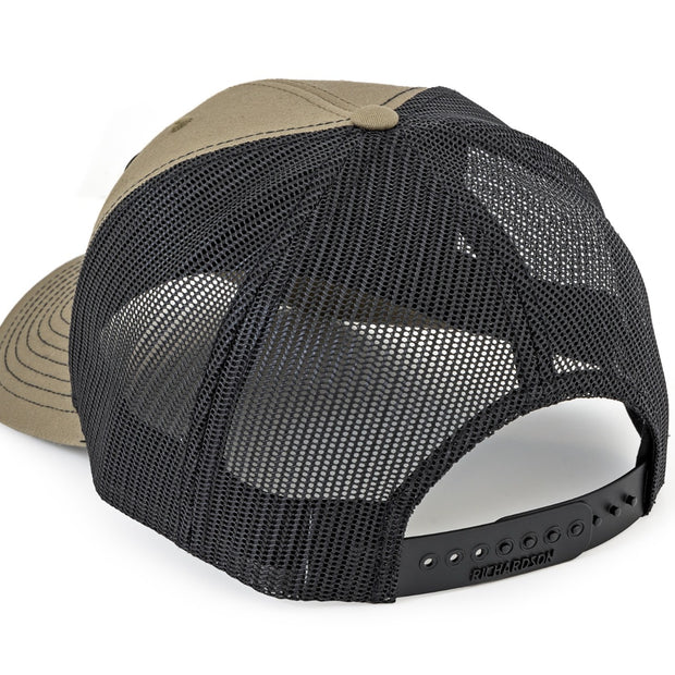 Rough Country Hat | Black Mesh | Rough Country Patch | Brown/Leather - Richardson 112