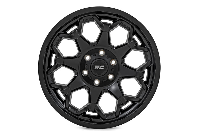 Rough Country 80 Series Wheel | One-Piece | Semi Gloss Black | 20x9 | 8x165 | 0mm