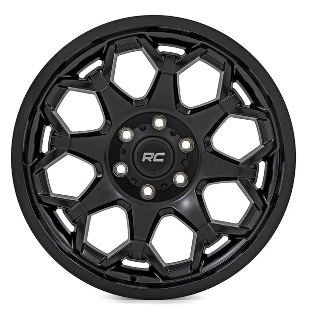 Rough Country 80 Series Wheel | One-Piece | Semi Gloss Black | 20x10 | 6x5.5 | -19mm