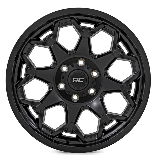 Rough Country 80 Series Wheel | One-Piece | Semi Gloss Black | 20x9 | 8x180 | 0mm