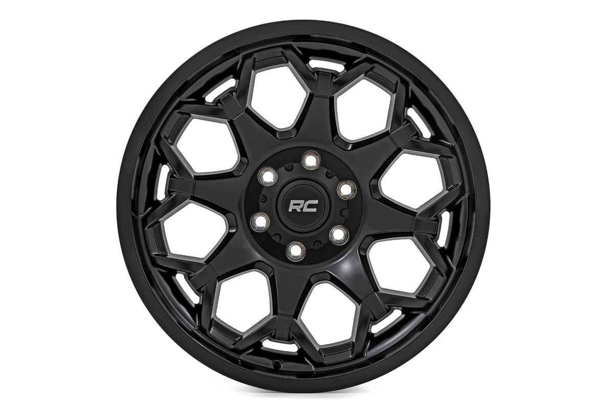 Rough Country 80 Series Wheel | One-Piece | Semi Gloss Black | 20x10 | 5x5 | -25mm
