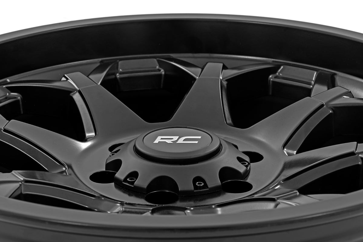 Rough Country 80 Series Wheel | One-Piece | Semi Gloss Black | 20x10 | 5x5 | -19mm
