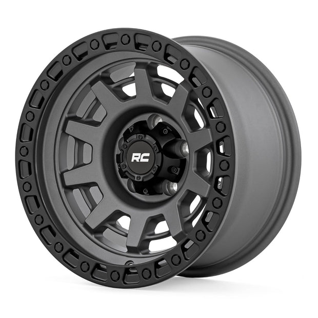 Rough Country 85 Series Wheel | One-Piece | Gunmetal Gray/Black | 15x8 | 5x4.5 | -19mm