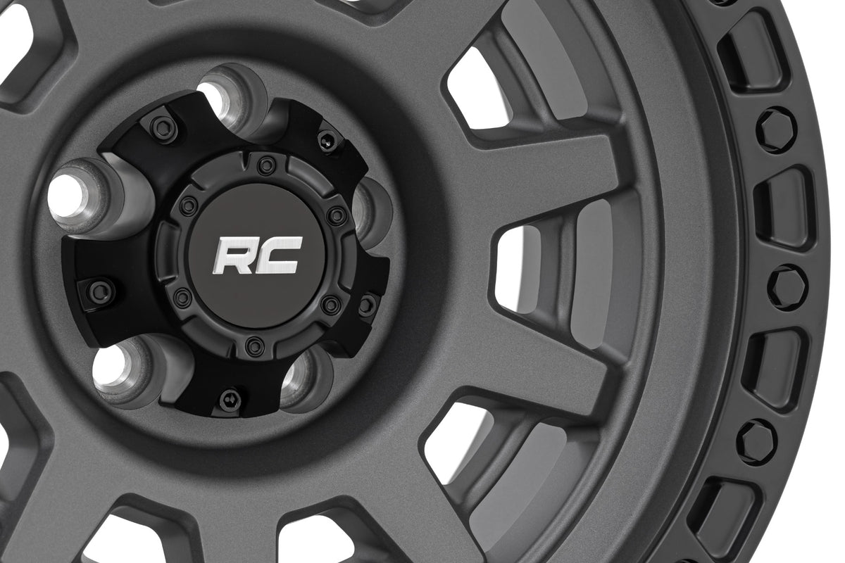 Rough Country 85 Series Wheel | One-Piece | Gunmetal Gray/Black | 15x8 | 5x5.5 | -19mm