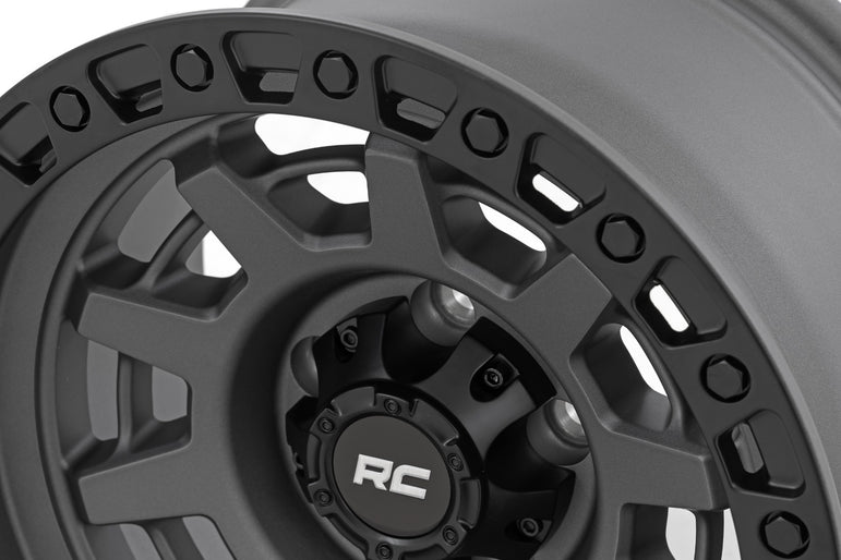 Rough Country 85 Series Wheel | One-Piece | Gunmetal Gray/Black | 15x8 | 5x5.5 | -19mm