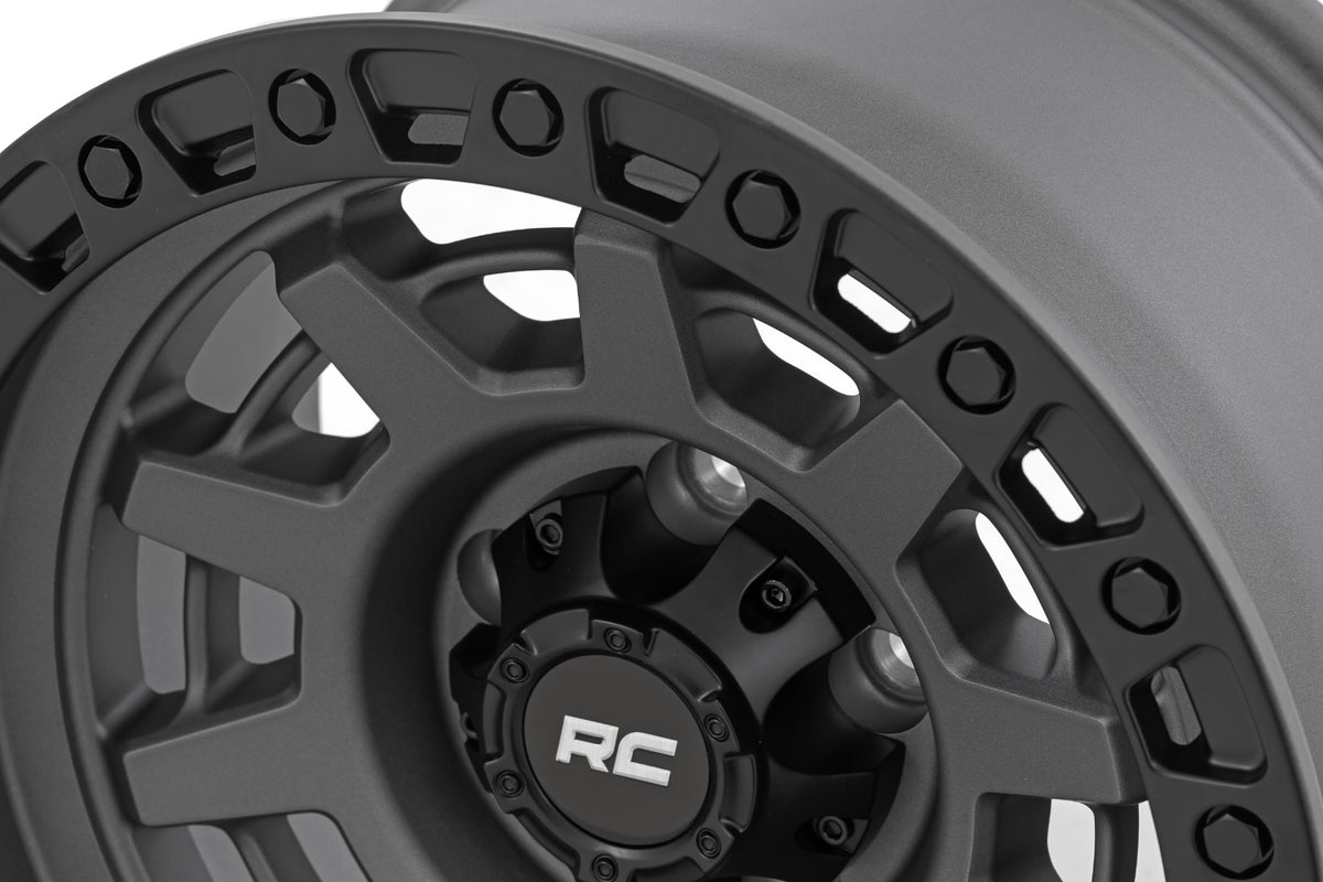 Rough Country 85 Series Wheel | One-Piece | Gunmetal Gray/Black | 15x8 | 5x5.5 | -19mm