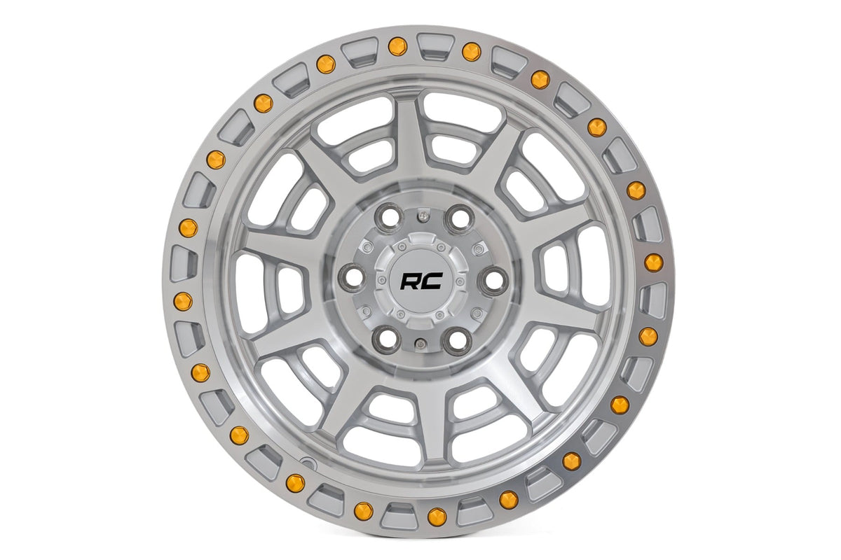Rough Country 85 Series Wheel | Simulated Beadlock | Full Machine | 17x9 | 5x5 | -12mm