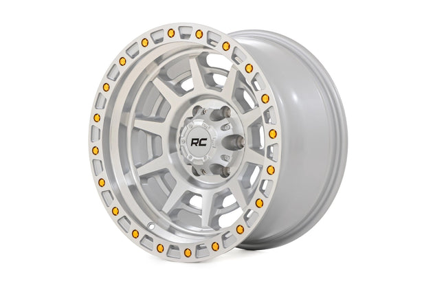 Rough Country 85 Series Wheel | Simulated Beadlock | Full Machine | 17x9 | 5x5 | -12mm