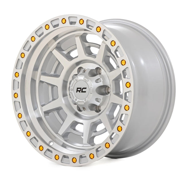 Rough Country 85 Series Wheel | Simulated Beadlock | Full Machine | 17x9 | 5x4.5 | -12mm