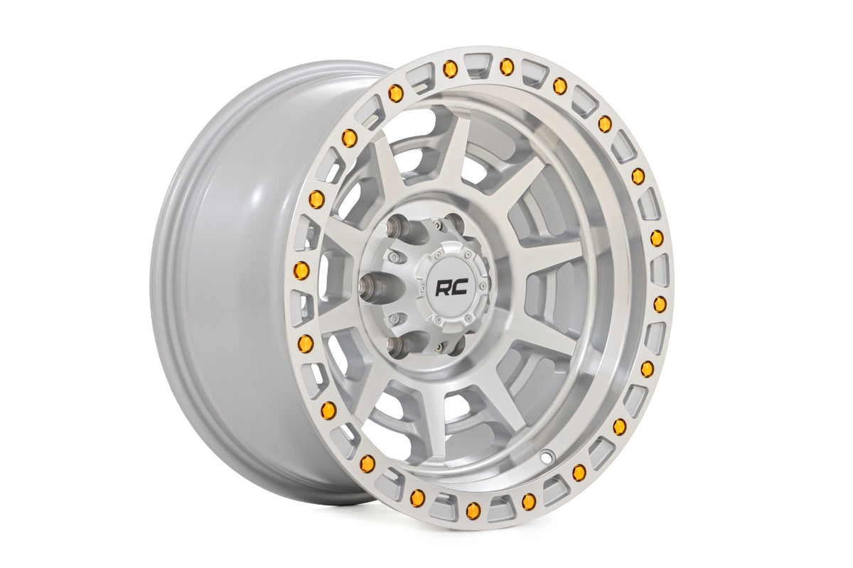 Rough Country 85 Series Wheel | Simulated Beadlock | Full Machine | 17x9 | 5x5 | -12mm
