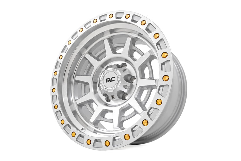 Rough Country 85 Series Wheel | Simulated Beadlock | Full Machine | 17x9 | 5x5 | -12mm