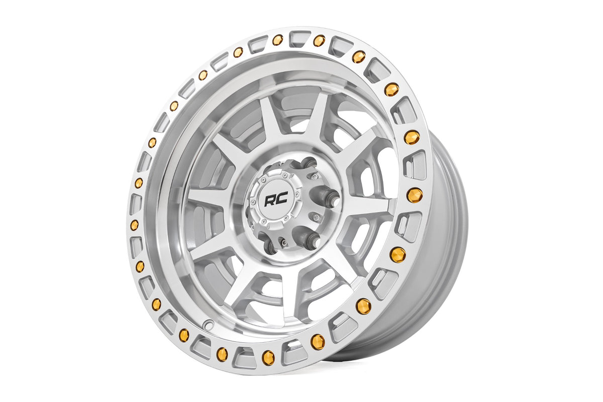 Rough Country 85 Series Wheel | Simulated Beadlock | Full Machine | 17x9 | 5x5 | -12mm
