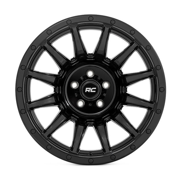 Rough Country 90 Series Wheel | One-Piece | Gloss Black | 18x9 | 6x5.5 | -12mm