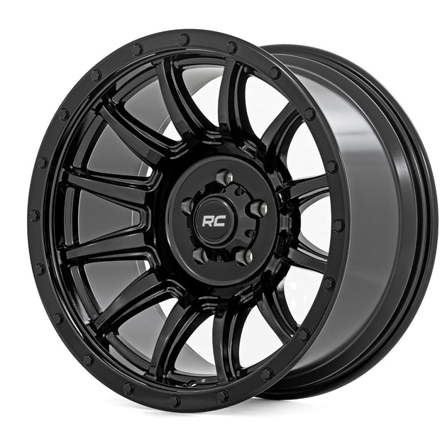 Rough Country 90 Series Wheel | One-Piece | Gloss Black | 20x10 | 8x170 | -19mm