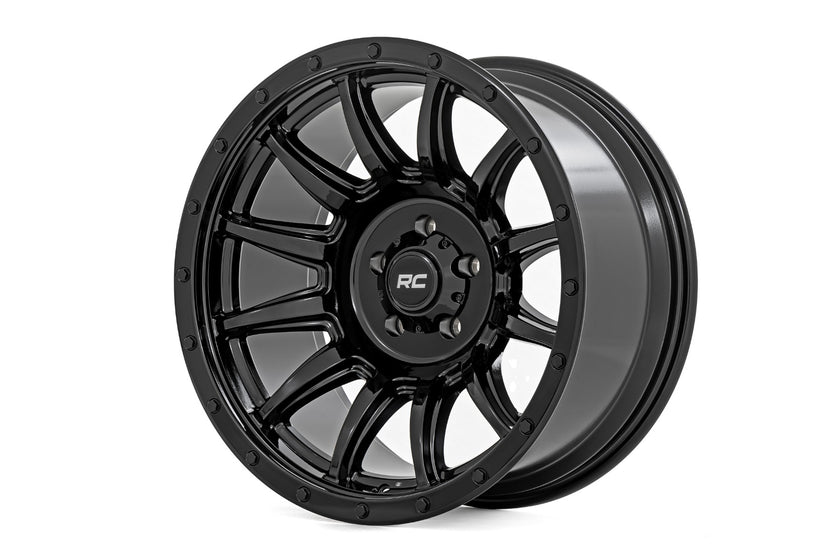 Rough Country 90 Series Wheel | One-Piece | Gloss Black | 18x9 | 6x5.5 | -12mm