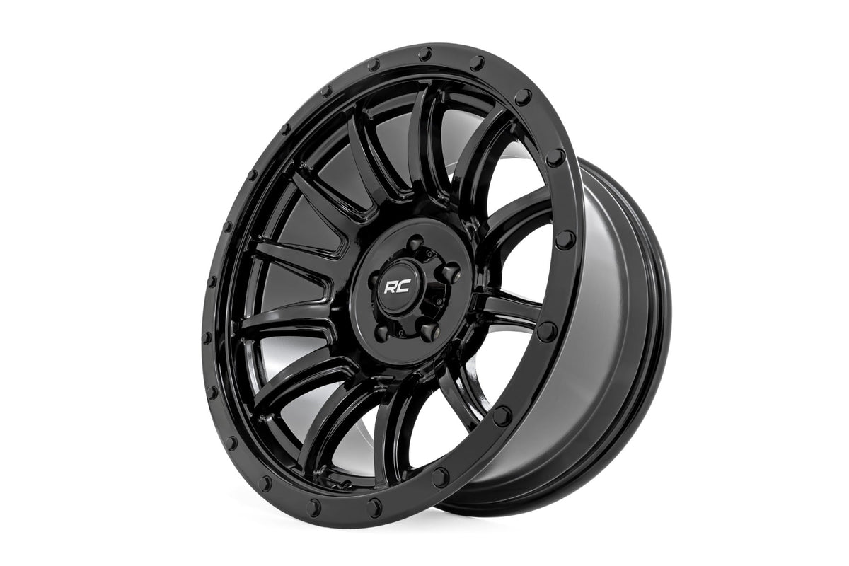 Rough Country 90 Series Wheel | One-Piece | Gloss Black | 18x9 | 6x5.5 | -12mm